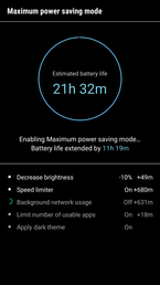 Maximum power saving mode (Galaxy S6 edge)