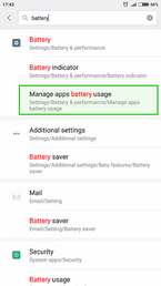Open "Manage apps battery usage"